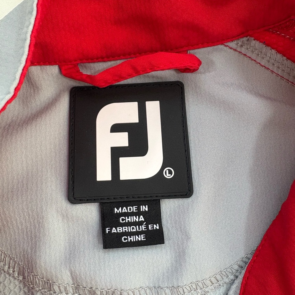 Footjoy Men’s 1/4 Zip Pullover Golf Jacket Gray/Red Size Large - Picture 6 of 7